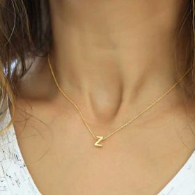 Gumush T5934 Gold 3 Boyutlu Z Harf Gümüş Bayan Kolye