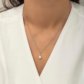Gumush T5971 PB Damla İnci Gümüş Kolye