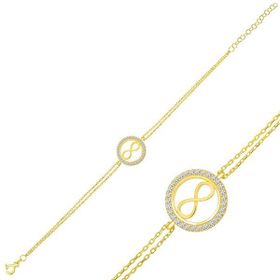Gumush T5986 Gold Sonsuzluk Bayan Gümüş Bileklik
