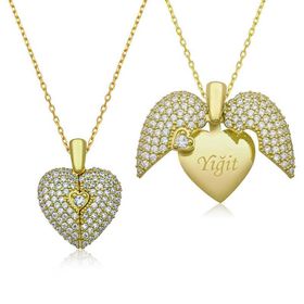 Gumush T5995 Gümüş Gold Kalbimdeki Sır Kolye