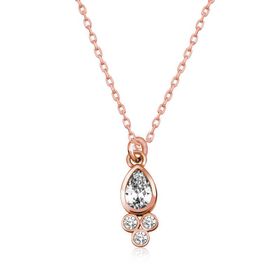Gumush T5997 Rose Çiğ Damlası Tektaş Kadın Gümüş Kolye