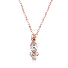 Gumush T6001 Rose Çiğ Damlası Mekik Tektaş Kadın Gümüş Kolye