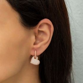 Gumush T6030 PB Halka Kalp Bayan Gümüş Küpe
