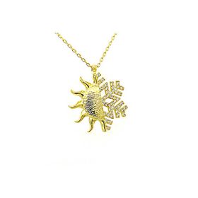 Gumush T6040 Gold Güneş Kartanesi Bayan Gümüş Kolye