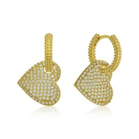 Gumush T6079 Gold Halka Kalp Bayan Gümüş Küpe