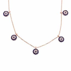 Gumush T6278 Rose Nazarlı Şans Kadın Gümüş Kolye