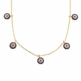 Gumush T6279 Gümüş Gold Nazarlı Şans Kadın Kolye