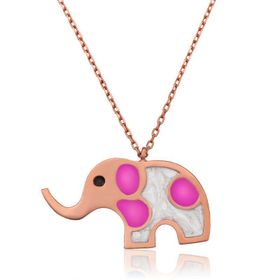 Gumush T6303 Rose Fil Bayan Gümüş Kolye