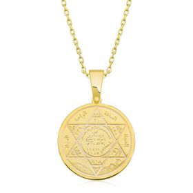 Gumush T6308 ​Gümüş Gold Süleyman Mührü Kolye