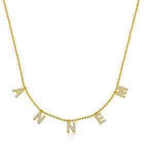 Gumush T6323 Gold Annem Yazılı Bayan Gümüş Kolye