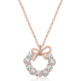 Gumush T6462 Rose İnci Kurdele Kadın Gümüş Kolye