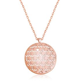 Gumush T6508 ​​Gümüş Rose Yaşam Çiçeği Kolye