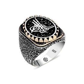 Gumush T6517 Tuğra Oval Erkek Gümüş Yüzük