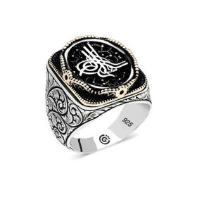 Gumush T6522 Tuğra Oval Erkek Gümüş Yüzük