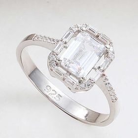 Gumush T6551 Beyaz Baget Taşlı Kadın Gümüş Yüzük