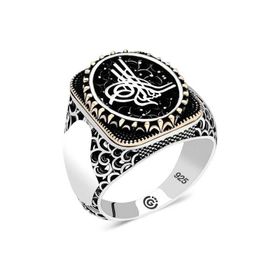 Gumush T6564 Tuğra Oval Erkek Gümüş Yüzük