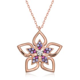 Gumush T6597 Rose Çiçek Kadın Gümüş Kolye