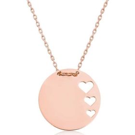 Gumush T6601 Rose Çember Kalp Kadın Gümüş Kolye