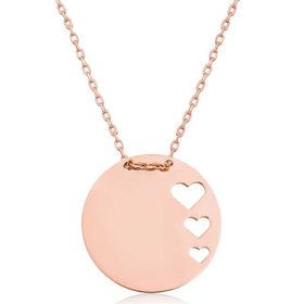 Gumush T6601 Rose Çember Kalp Kadın Gümüş Kolye