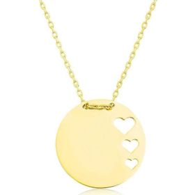 Gumush T6602 Gümüş Gold çember Kalp Kadın Kolye