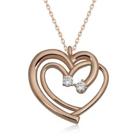 Gumush T6603 Rose Birleşmiş Kalpler Kadın Gümüş Kolye
