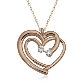 Gumush T6603 Rose Birleşmiş Kalpler Kadın Gümüş Kolye