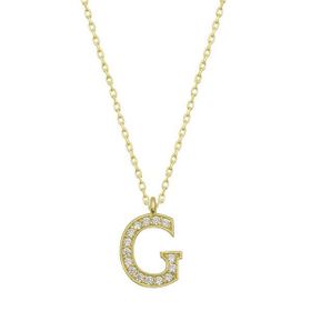 Gumush T6613 Gold G Harfi Kadın Gümüş Kolye
