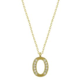 Gumush T6622 Gold O Harfi Kadın Gümüş Kolye
