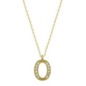 Gumush T6622 Gold O Harfi Kadın Gümüş Kolye