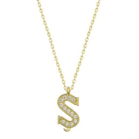 Gumush T6627 Gold Ş Harfi Kadın Gümüş Kolye