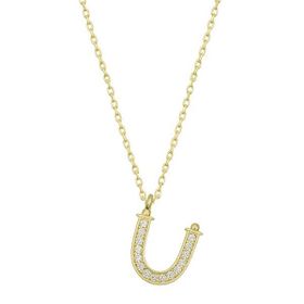 Gumush T6630 Gold Ü Harfi Kadın Gümüş Kolye