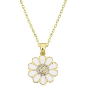Gumush T6643 Gold Papatya Kadın Gümüş Kolye