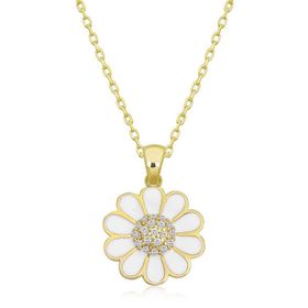 Gumush T6643 Gold Papatya Kadın Gümüş Kolye