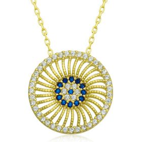 Gumush T6648 Gold Nazar Kadın Gümüş Kolye