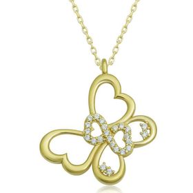 Gumush T6658 Gold Sonsuzluk Kelebek Kadın Gümüş Kolye
