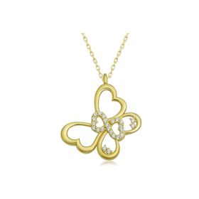 Gumush T6658 Gold Sonsuzluk Kelebek Kadın Gümüş Kolye