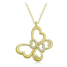 Gumush T6658 Gold Sonsuzluk Kelebek Kadın Gümüş Kolye