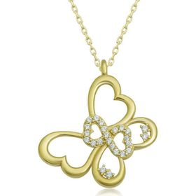 Gumush T6658 Gold Sonsuzluk Kelebek Kadın Gümüş Kolye