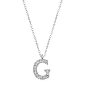 Gumush T6683 Rodyum G Harfi Kadın Gümüş Kolye