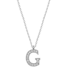 Gumush T6683 Rodyum G Harfi Kadın Gümüş Kolye