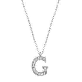 Gumush T6683 Rodyum G Harfi Kadın Gümüş Kolye