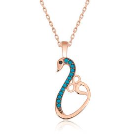 Gumush T6713 Rose Sonsuzluk Kuğu Kadın Gümüş Kolye