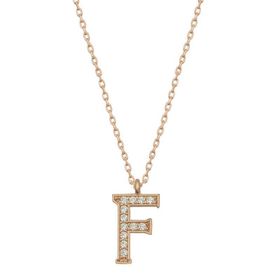Gumush T6729 Gümüş Rose F Harfi Kadın Kolye