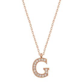 Gumush T6730 Gümüş Rose G Harfi Kadın Kolye