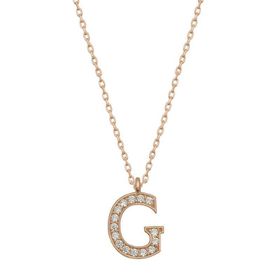 Gumush T6730 Gümüş Rose G Harfi Kadın Kolye
