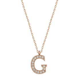 Gumush T6730 Gümüş Rose G Harfi Kadın Kolye