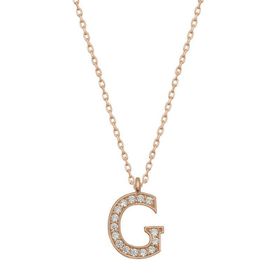Gumush T6730 Gümüş Rose G Harfi Kadın Kolye
