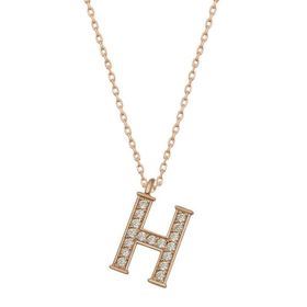 Gumush T6731 Gümüş Rose H Harfi Kadın Kolye