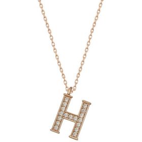 Gumush T6731 Gümüş Rose H Harfi Kadın Kolye