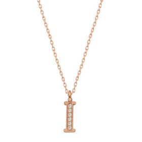 Gumush T6733 Gümüş Rose İ Harfi Kadın Kolye